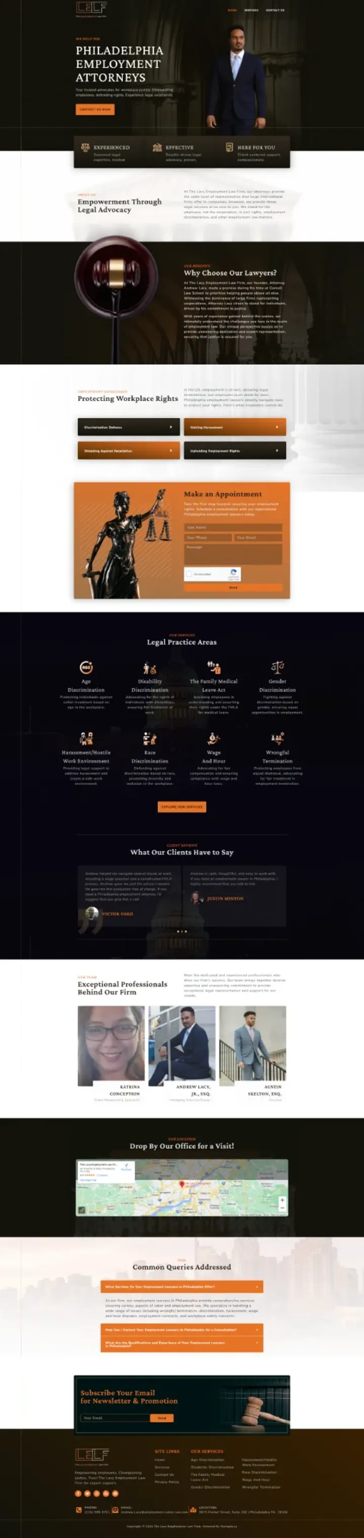 The Lacy Employment Law Firm website, designed by Small World Marketing