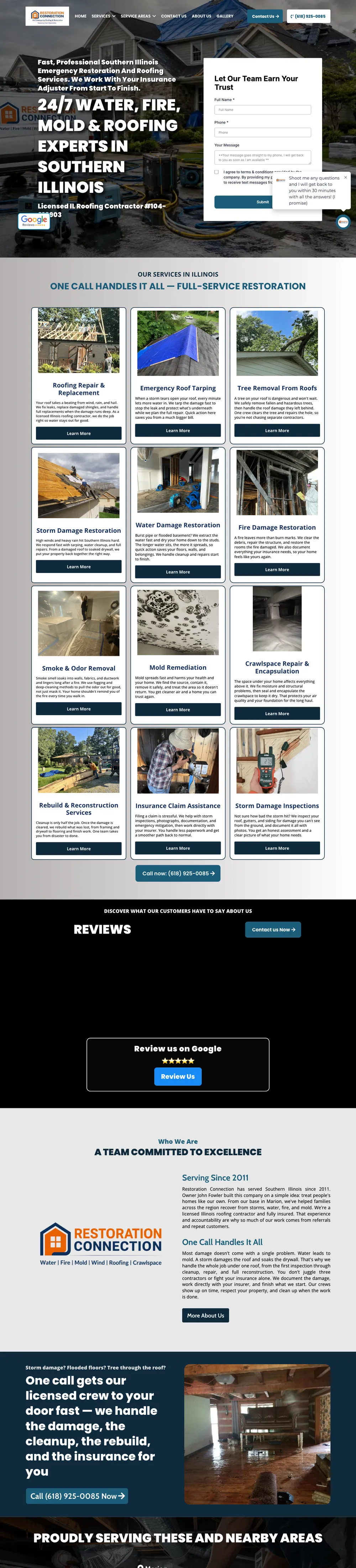 Restoration Connection website, designed by Small World Marketing