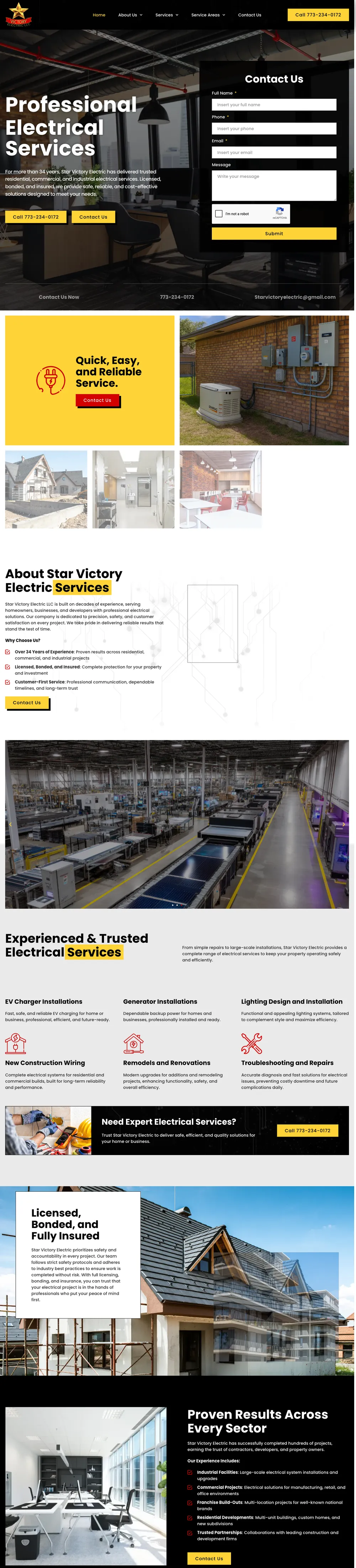 Star Victory Electric website, designed by Small World Marketing