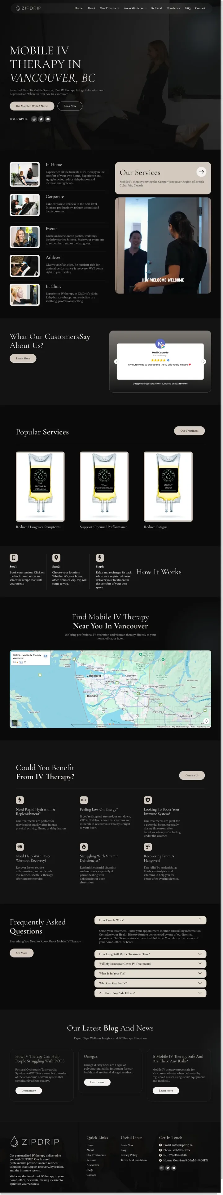 ZipDrip website, designed by Small World Marketing